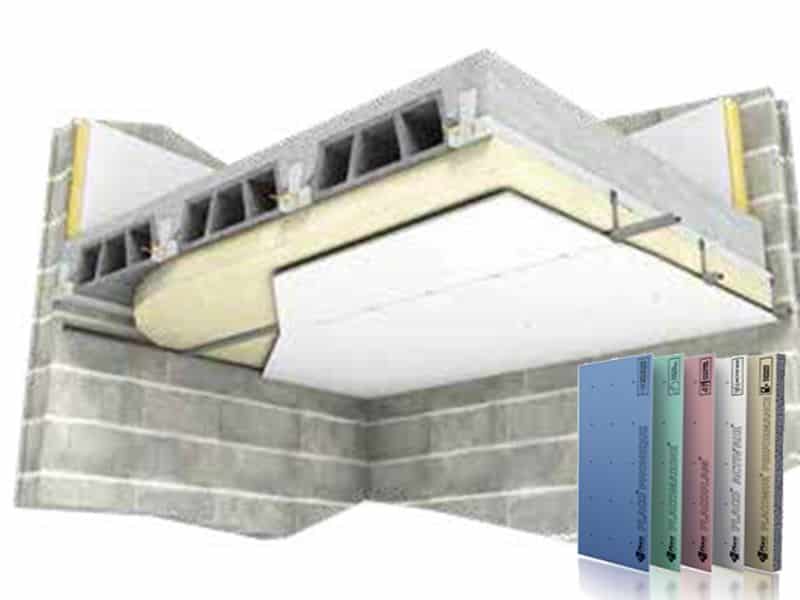 Doublage des plafonds sous plancher beton en plaque de platre sur ossature metallique R 3